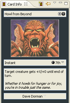 Cropped image of Howl from Beyon in a Card Information view