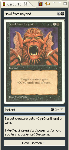 Scanned image of Howl from Beyond in a Card Information view