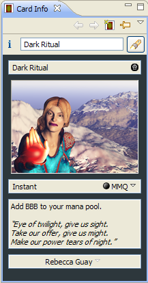 Card Information view search