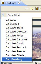 Card Information view search hints