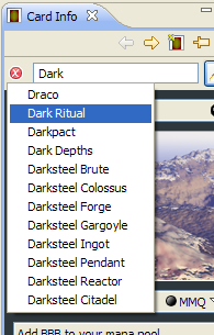 Card Information view search hints