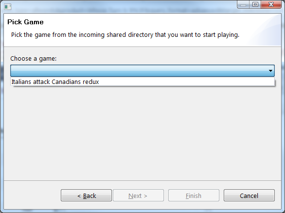 Receive First Turn - Choose a game from that directory